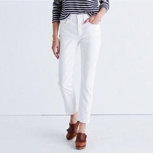Madewell Classic Straight Crop Jeans in Tile White